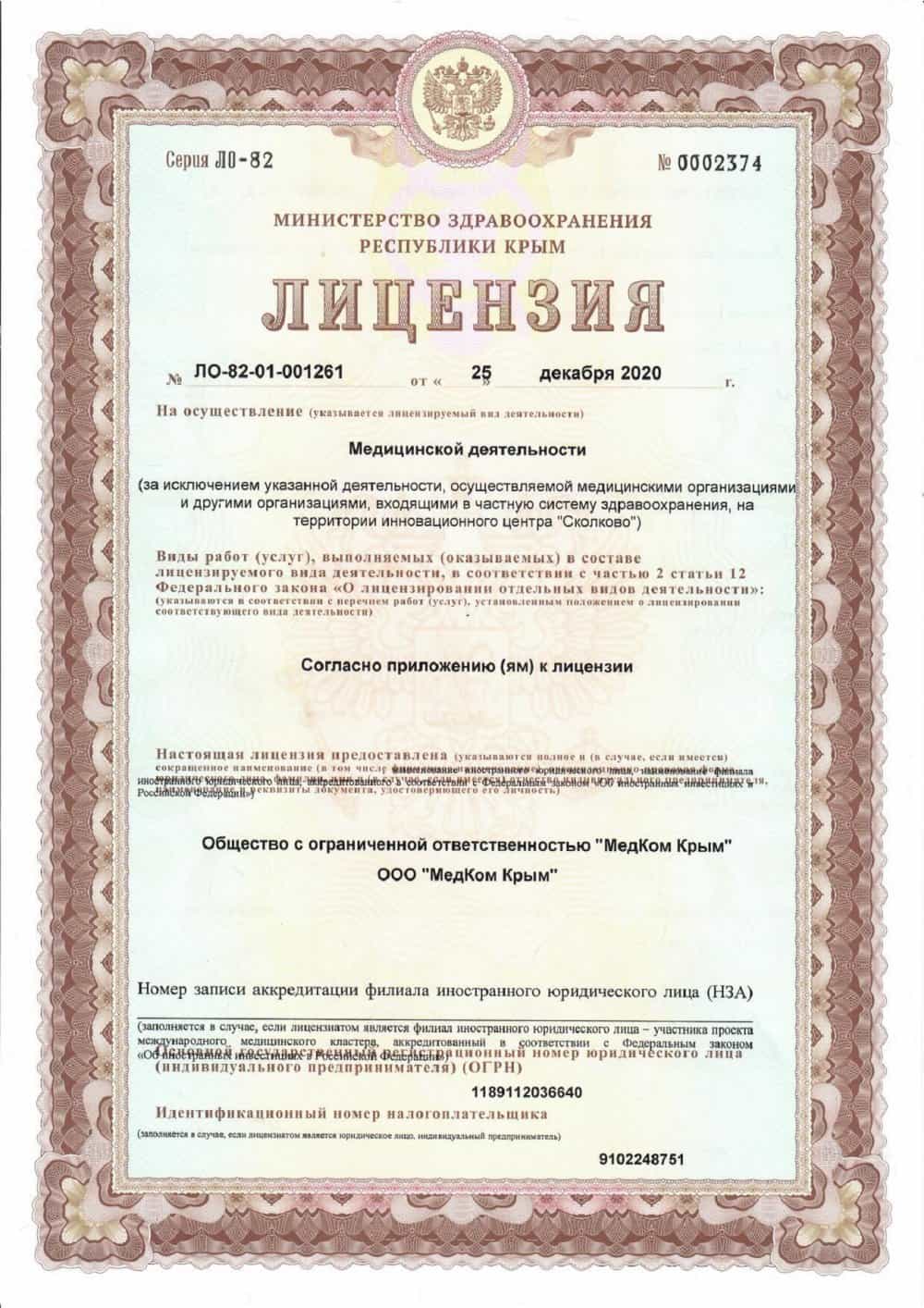 лицензия 1